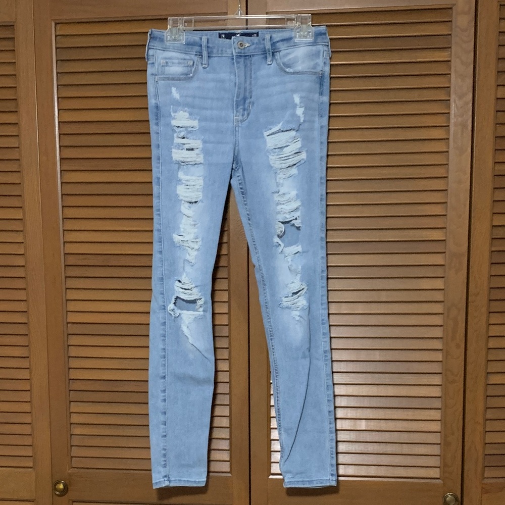 Hollister Y2K Distressed High Rise Super Skinny Jeans 7R 28x28